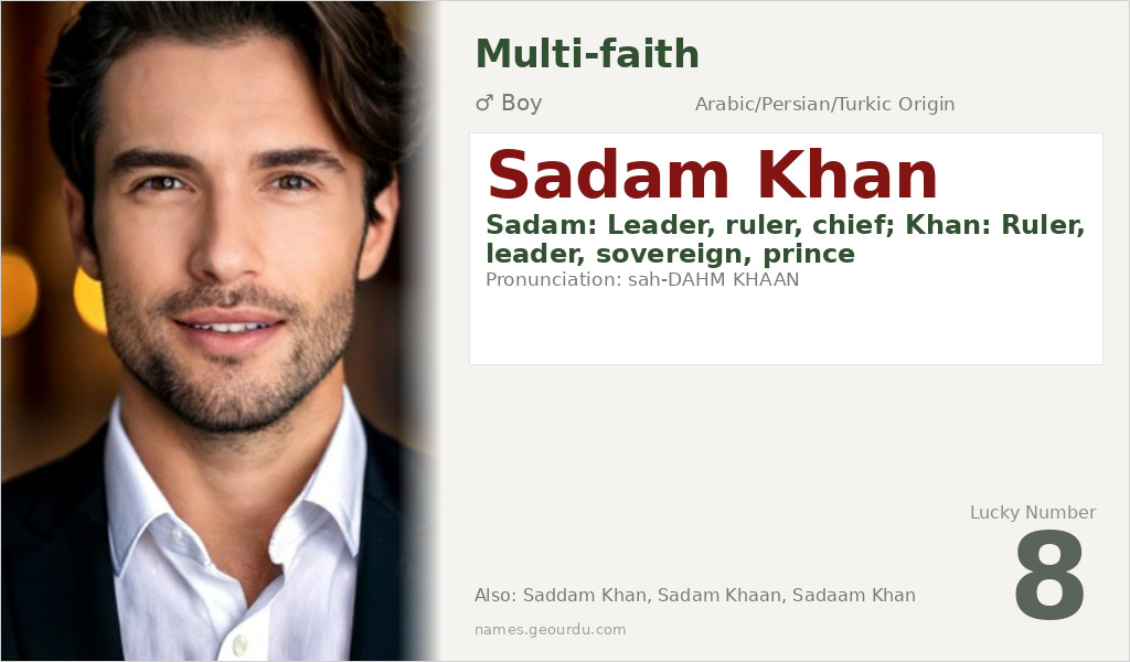 Sadam Khan Name Meaning and Details
