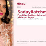 Sadayilatchmi Name Meaning and Details