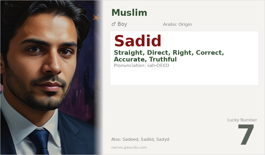 Sadid Name Meaning and Details