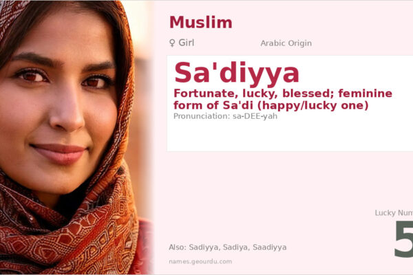 Sa’diyya Name Meaning — Arabic Origin, Girl Name & Details (2025)
