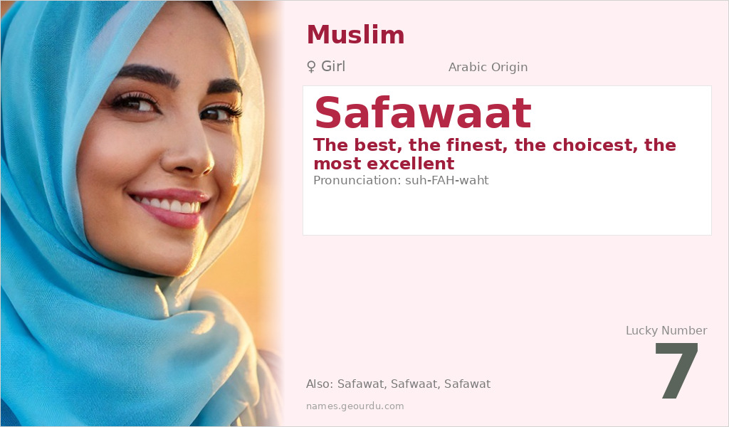 Safawaat Name Meaning and Details