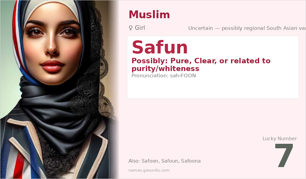 Safun Name Meaning and Details