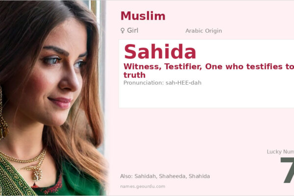 Sahida Name Meaning — Arabic Origin, Girl Name & Details (2025)