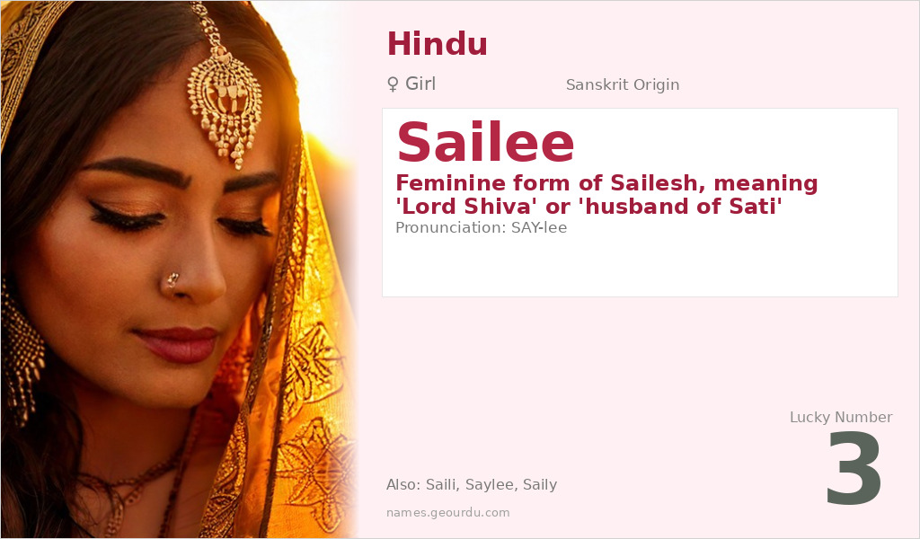 Sailee Name Meaning and Details