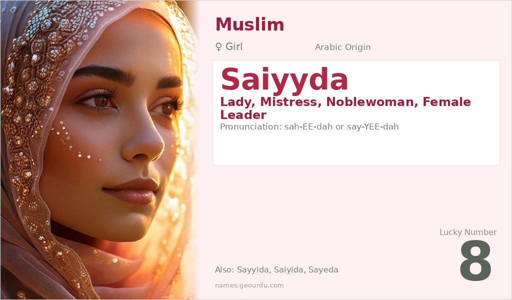 Saiyyda Name Meaning and Details