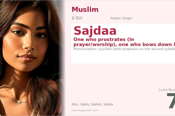 Sajdaa Name Meaning — Arabic Origin, Girl Name & Islamic Significance (2025)