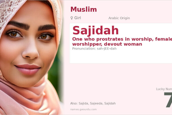 Sajidah Name Meaning — Arabic Origin, Girl Name & Spiritual Significance (2025)