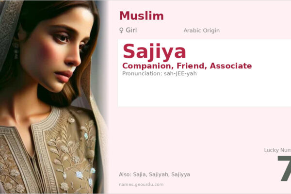 Sajiya Name Meaning — Arabic Origin, Girl Name & Details (2025)