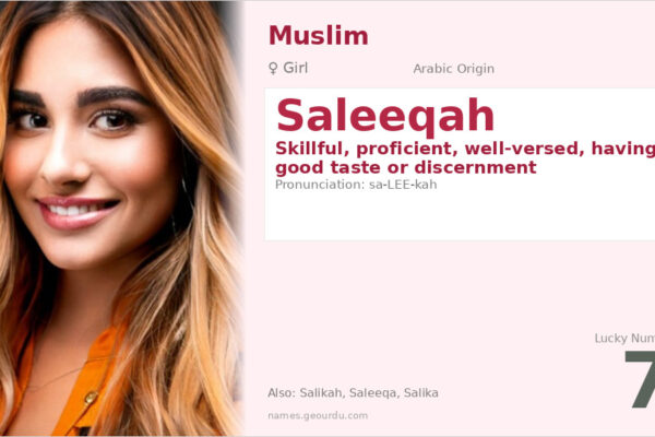 Saleeqah Name Meaning — Arabic Origin, Girl Name & Details (2025)