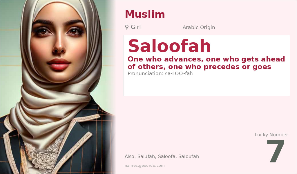 Saloofah Name Meaning and Details