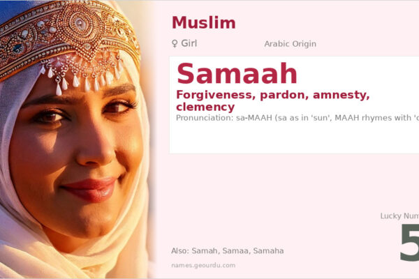 Samaah Name Meaning — Arabic Origin, Girl Name & Details (2025)