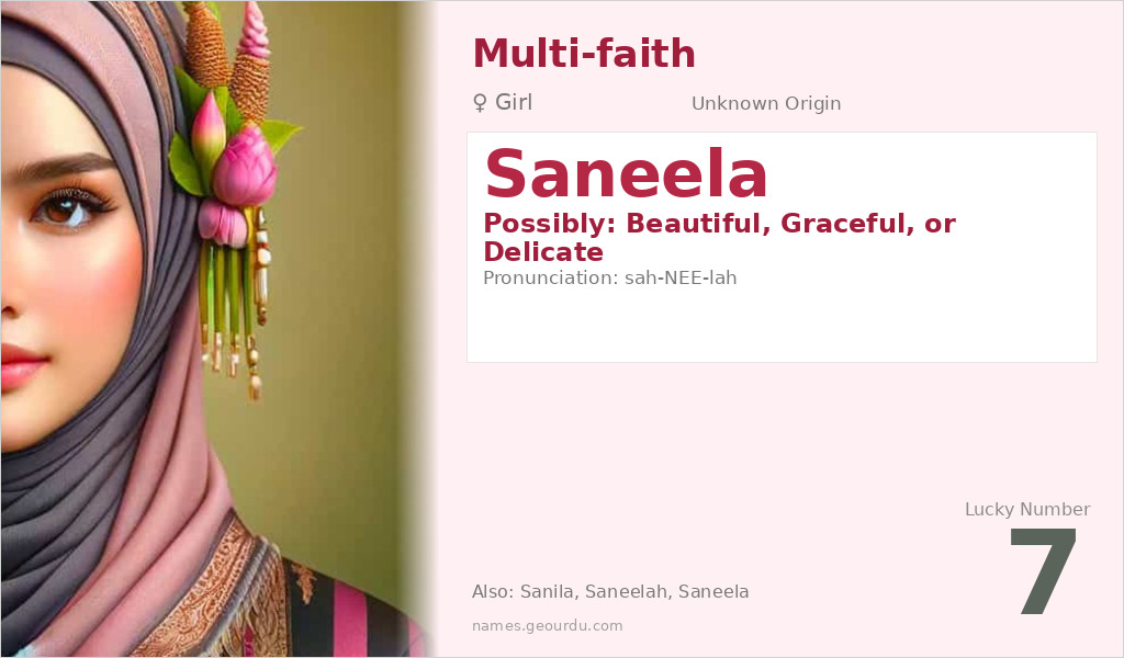Saneela Name Meaning and Details