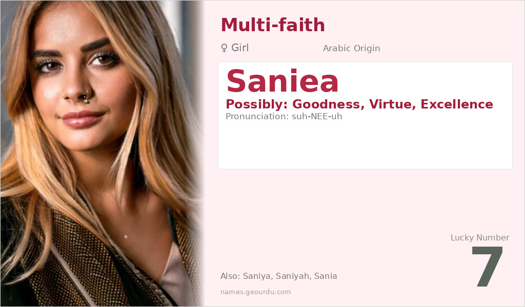 Saniea Name Meaning and Details