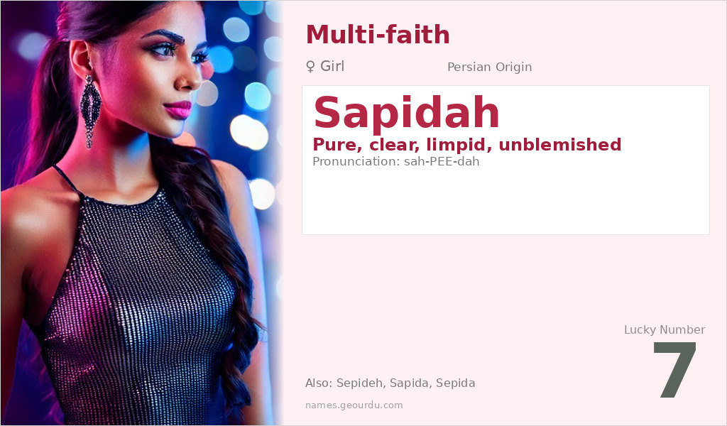 Sapidah Name Meaning and Details