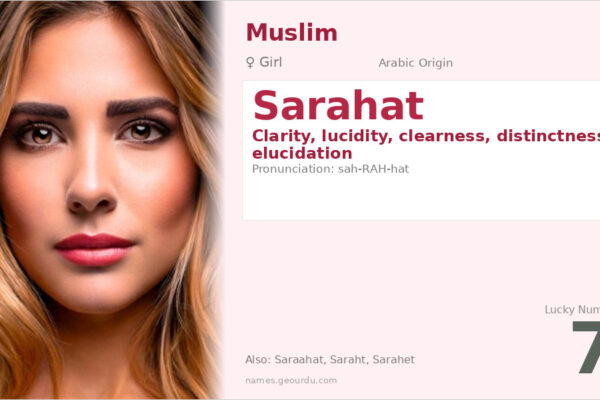 Sarahat Name Meaning — Arabic Origin, Girl Name & Details (2025)