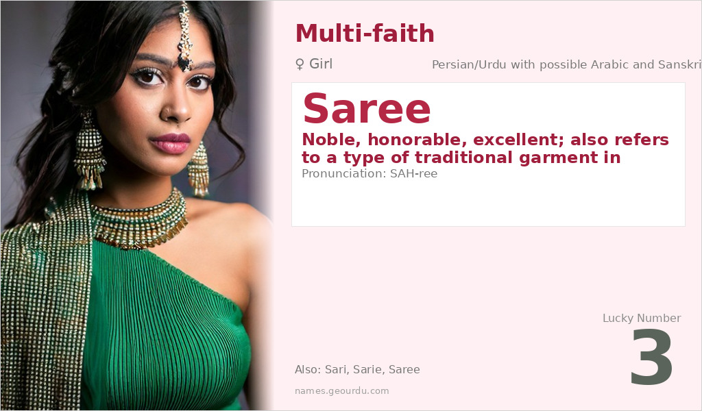 Saree Name Meaning and Details