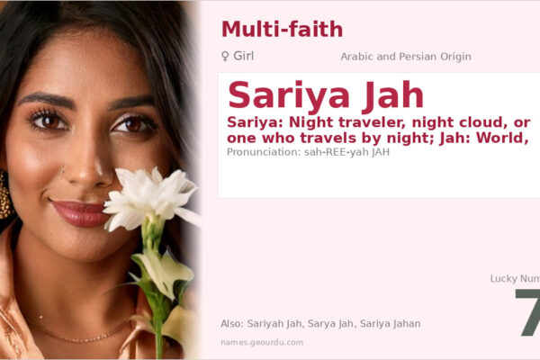Sariya Jah Meaning — Origin, Gender & Details (2025)
