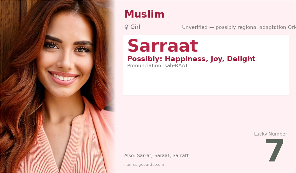 Sarraat Name Meaning and Details