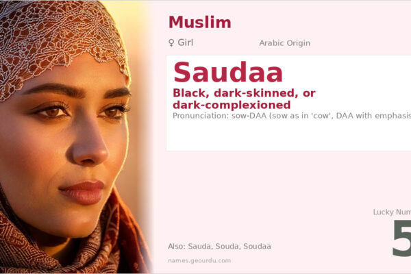 Saudaa Name Meaning — Arabic Origin, Girl Name & Details (2025)