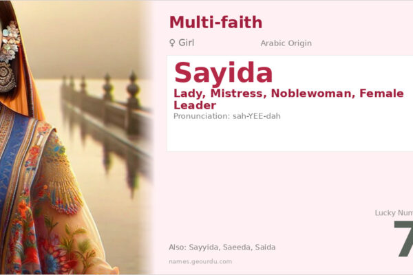 Sayida Name Meaning — Arabic Origin, Girl Name & Details (2025)