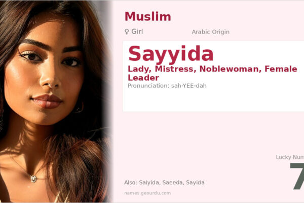 Sayyida Name Meaning — Arabic Origin, Girl & Details (2025)