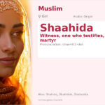 Shaahida Name Meaning and Details