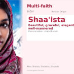Shaa'ista Name Meaning and Details