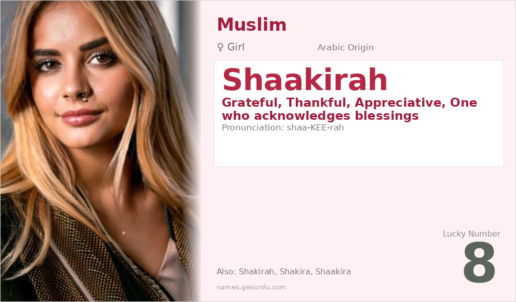 Shaakirah Name Meaning and Details