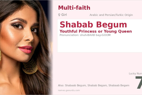 Shabab Begum Name Meaning — Youthful Princess Origin & Details (2025)