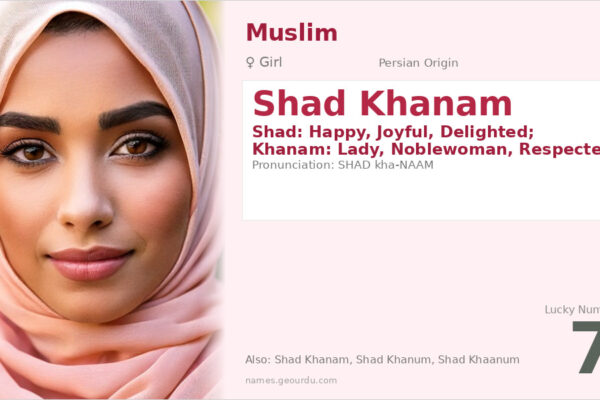 Shad Khanam Meaning — Persian Origin, Girl Name & Details (2025)