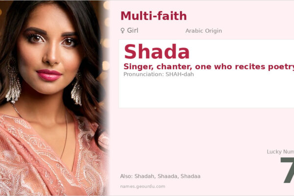 Shada Name Meaning — Arabic Origin, Girl Name & Details (2025)