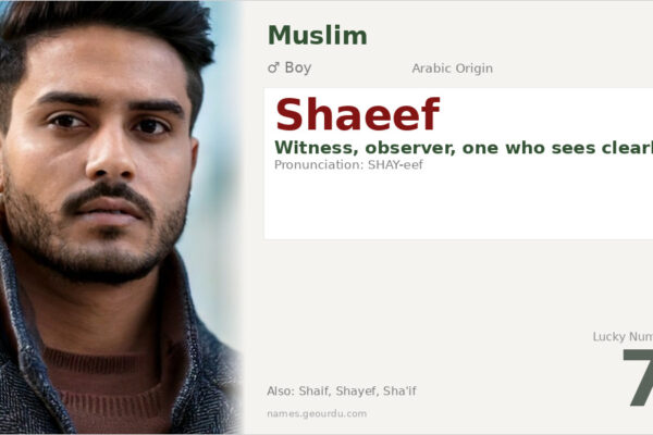 Shaeef Name Meaning — Arabic Origin, Boy Name & Details (2025)