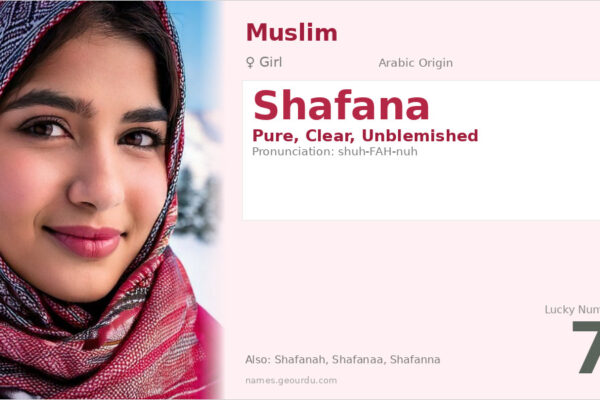 Shafana Name Meaning — Arabic Origin, Girl Name & Details (2025)