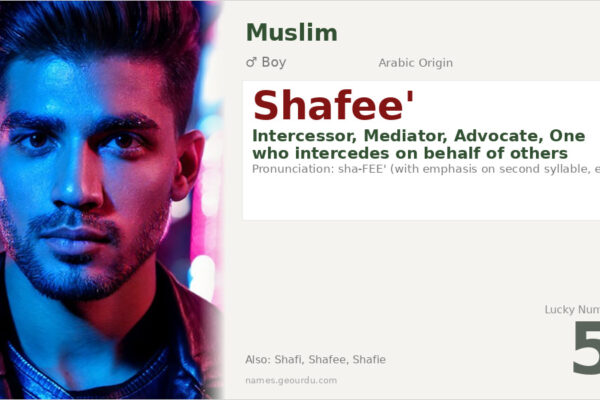 Shafee’ Name Meaning — Arabic Origin, Boy Name & Islamic Significance (2025)
