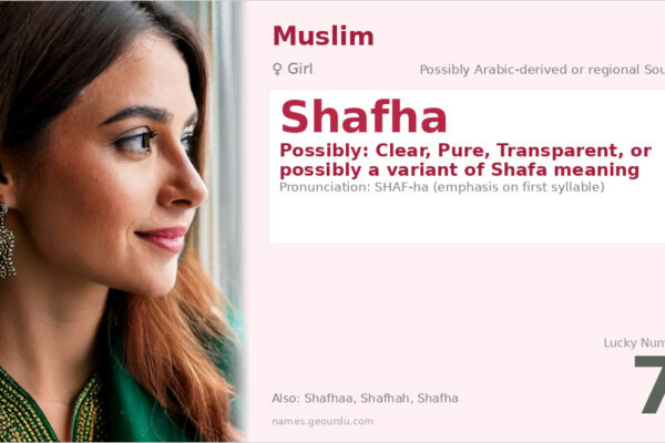 Shafha Name Meaning — Origin, Gender & Details (2025)