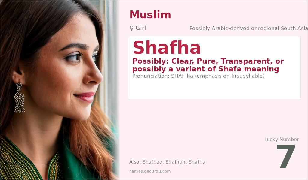 Shafha Name Meaning and Details