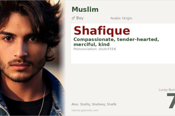 Shafique Name Meaning — Arabic Origin, Boy’s Name & Details (2025)