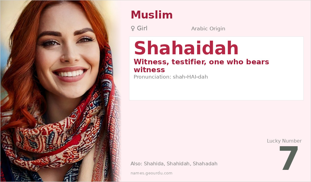 Shahaidah Name Meaning and Details
