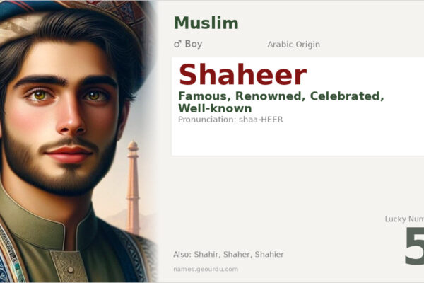 Shaheer Name Meaning — Arabic Origin, Boy & Details (2025)