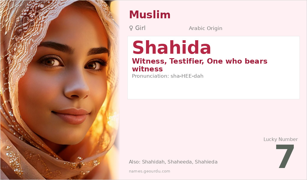 Shahida Name Meaning and Details