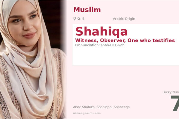 Shahiqa Name Meaning — Arabic Origin, Girl Name & Details (2025)