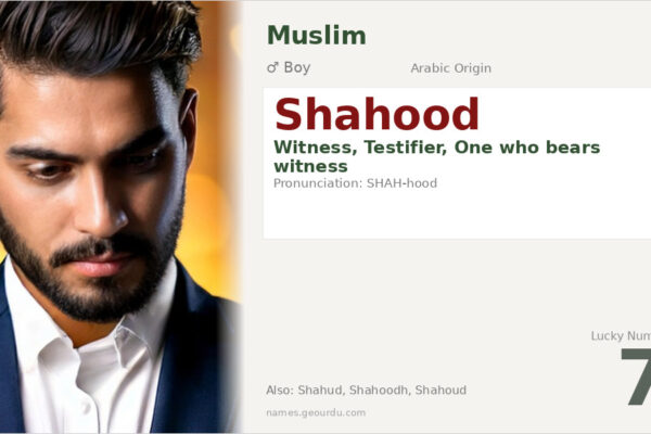 Shahood Name Meaning — Arabic Origin, Boy Name & Details (2025)