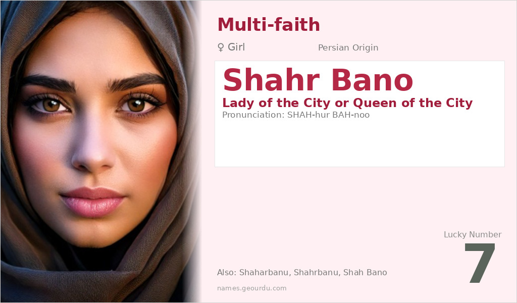 Shahr Bano Name Meaning and Details
