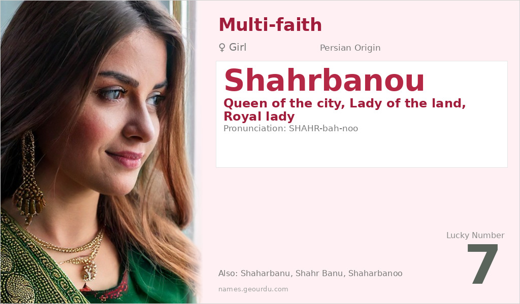 Shahrbanou Name Meaning and Details