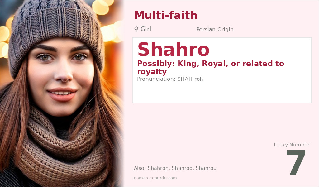 Shahro Name Meaning and Details