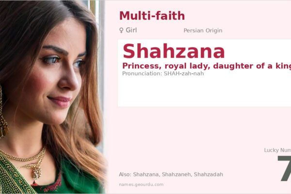 Shahzana Name Meaning — Persian Origin, Girl Name & Royal Significance (2025)