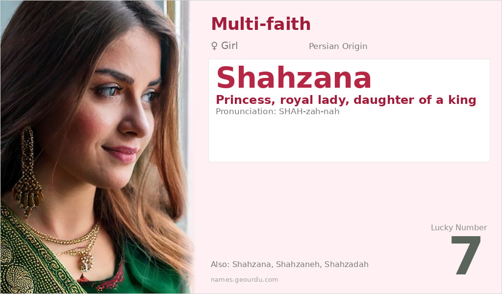 Shahzana Name Meaning and Details