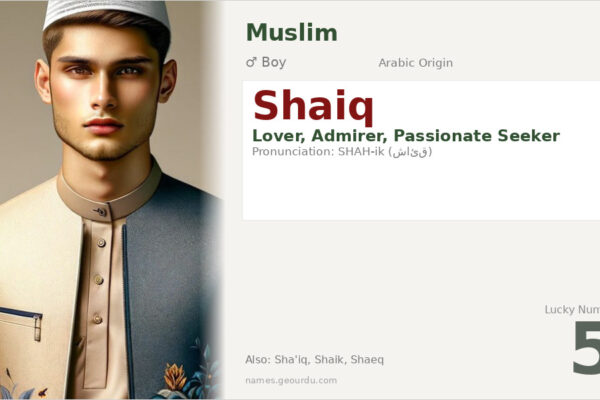 Shaiq Name Meaning — Arabic Origin, Boy Name & Details (2025)