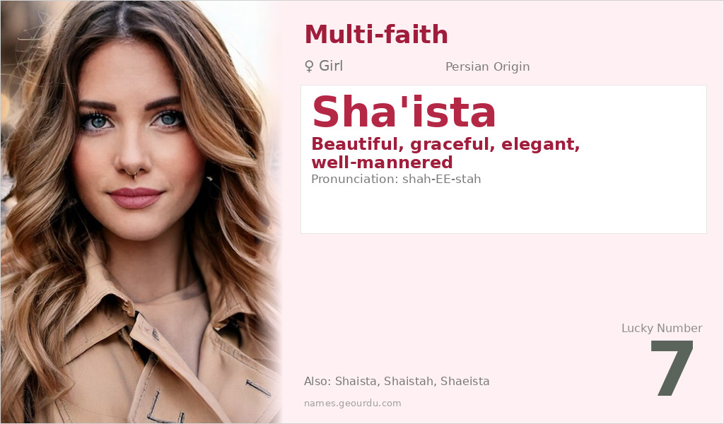 Sha'ista Name Meaning and Details