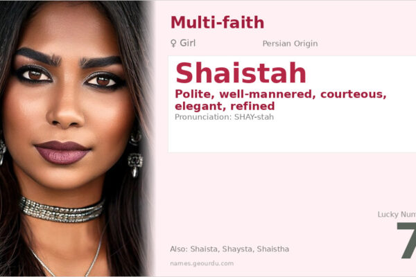 Shaistah Name Meaning — Persian Origin, Girl Name & Details (2025)